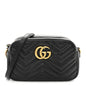 Calfskin Matelasse Small GG Marmont Chain Shoulder Bag Black