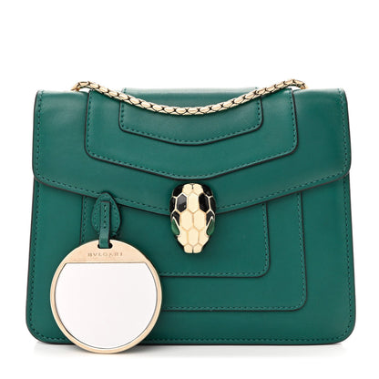 Calfskin Small Serpenti Forever Snake Strap Crossbody Bag Emerald Green