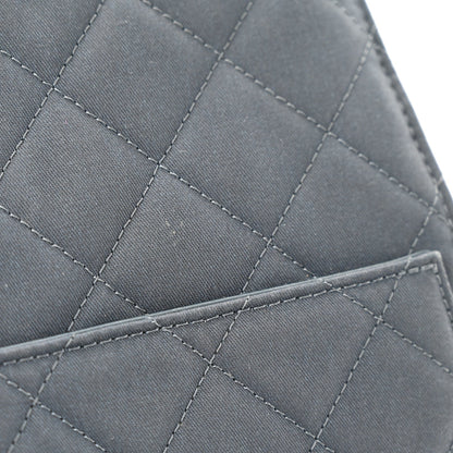 Canvas Quilted Medium Chanel 25 Handbag Dark Blue