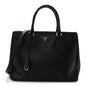 Saffiano Medium Galleria Double Zip Tote Black