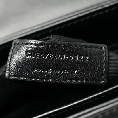Calfskin Y Quilted Monogram Monochrome Toy Loulou Crossbody Bag Black