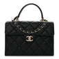 Caviar Quilted Medium Retro Twist Top Handle Flap Black
