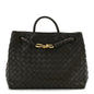 Nappa Intrecciato Medium Andiamo Shoulder Bag Kaki