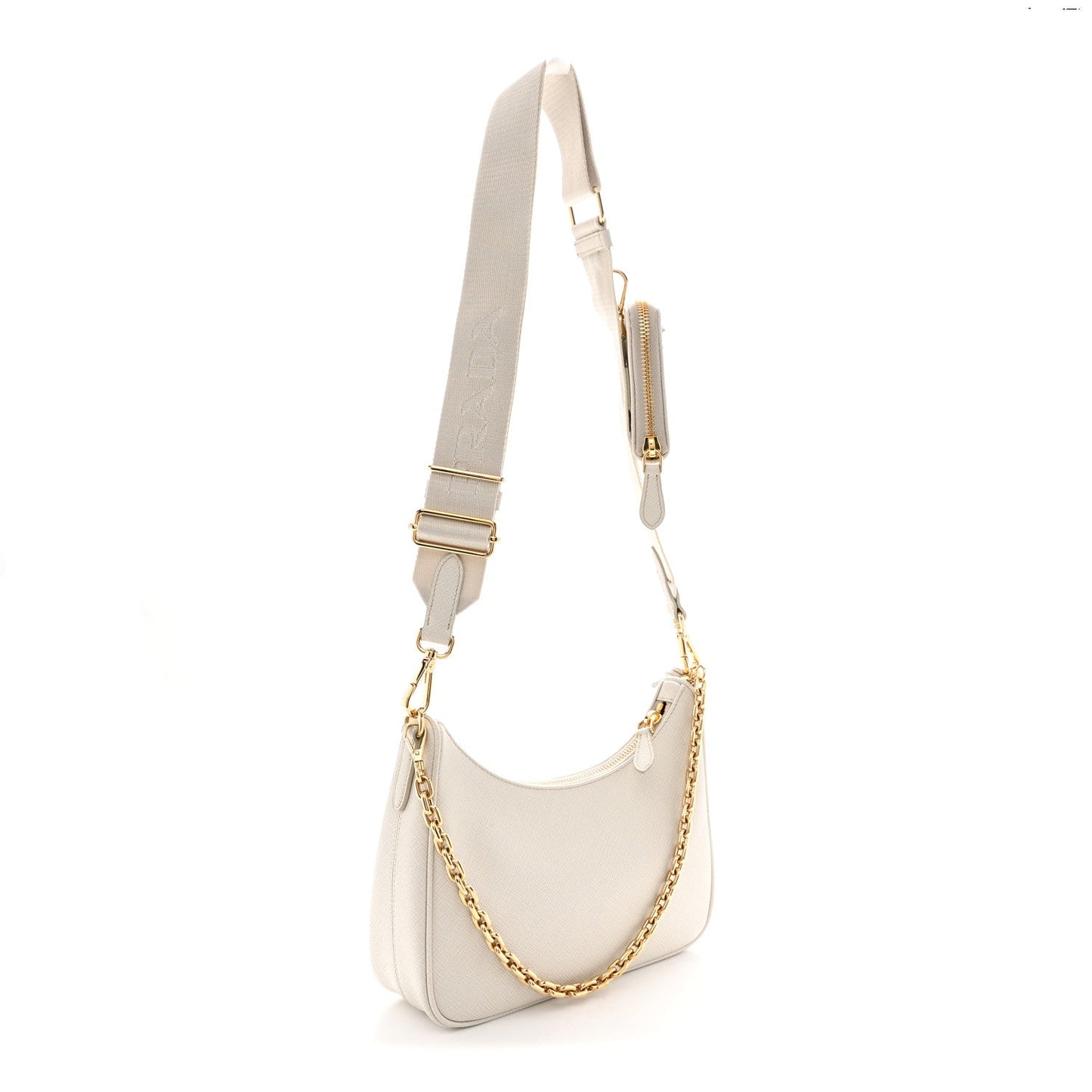 Saffiano Re-Edition 2005 Shoulder Bag White
