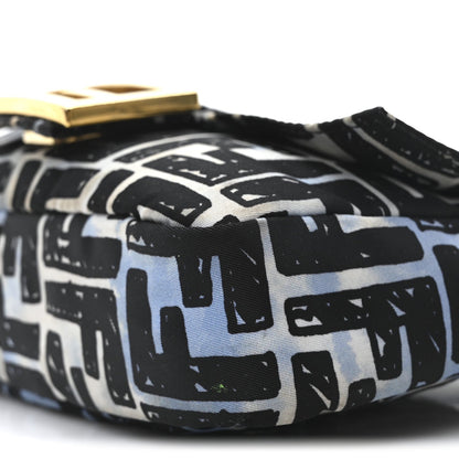 X JOSHUA VIDES Nylon FF Cloudy Mini Belt Baguette Bag White Celeste Black