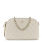 Caviar Quilted Classic Clutch With Chain Light Grey
