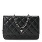 Lambskin Quilted Wallet On Chain WOC Black