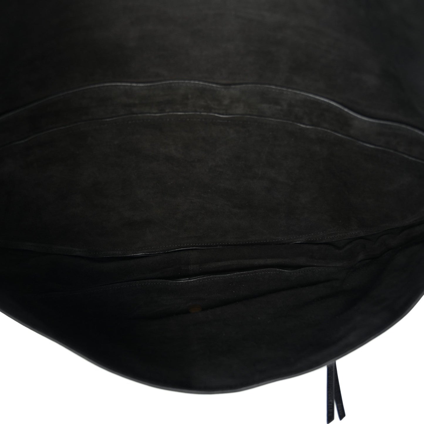 Shiny Lambskin Soft Triomphe Half Moon Bag Black