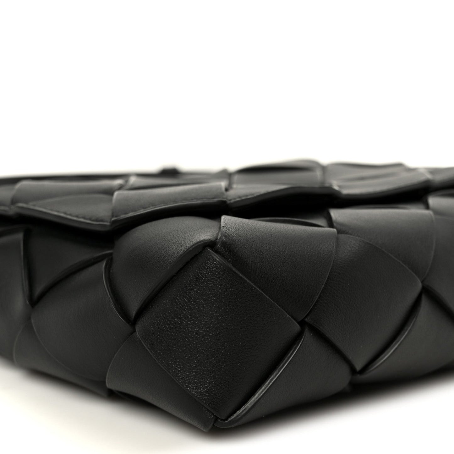 Grained Calfskin Intreccio Small Diago Crossbody Bag Black