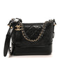 Aged Calfskin Quilted Small Gabrielle Hobo Black