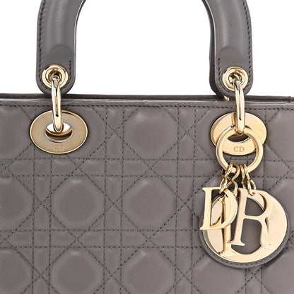 Lambskin Cannage Small Lady Dior Grey