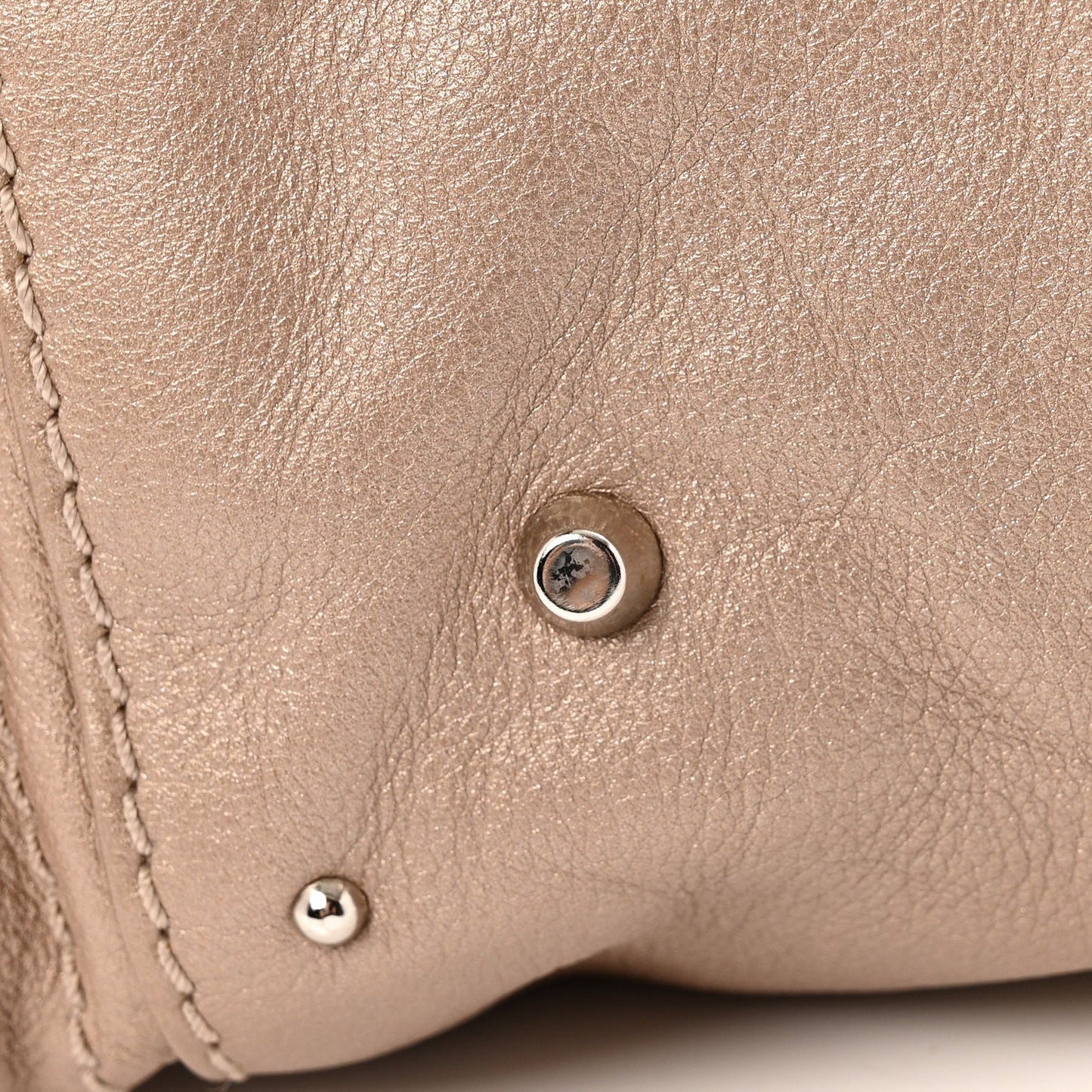 Metallic Calfskin Medium Paddington Satchel Taupe