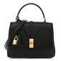 Satinated Calfskin Small 16 Top Handle Bag Black