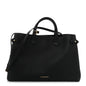 Grainy Calfskin House Check Large Banner Tote Black