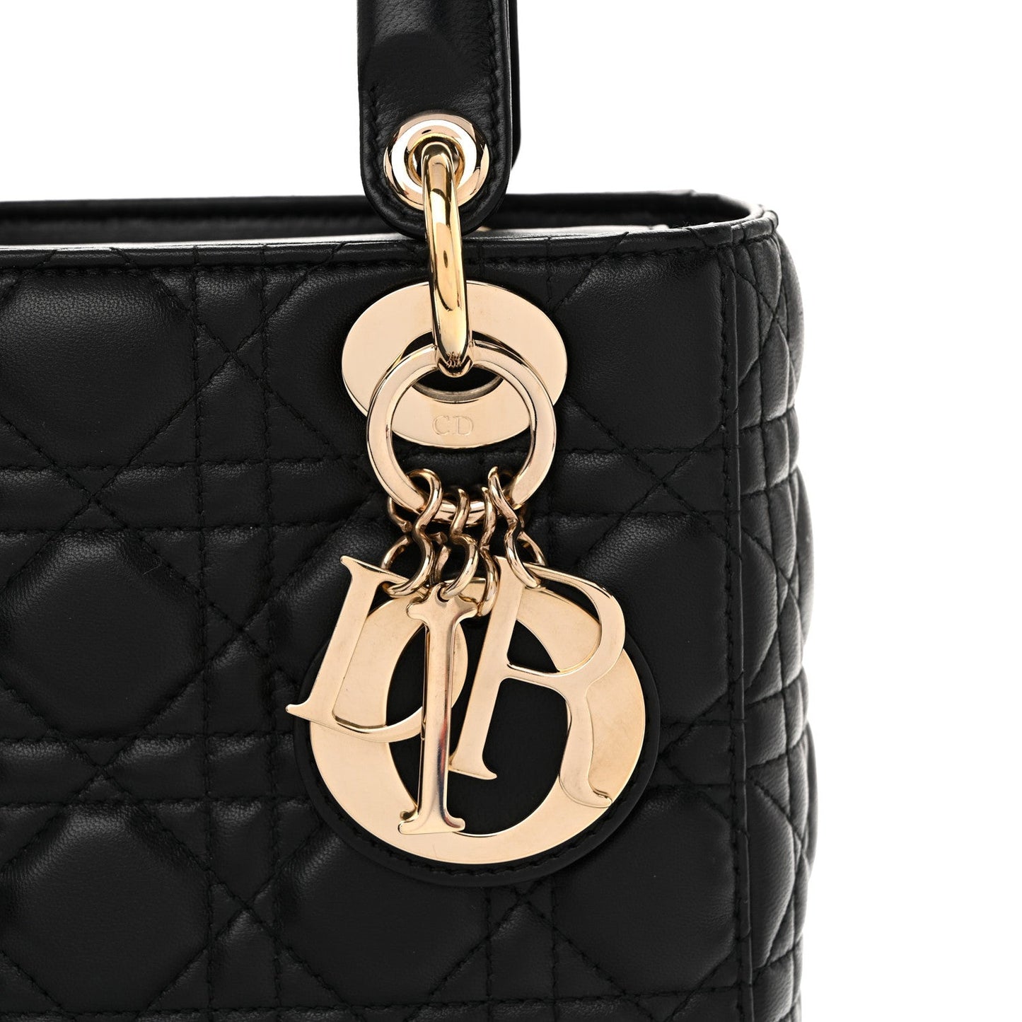 Lambskin Cannage Small Lucky Badges My Lady Dior Black