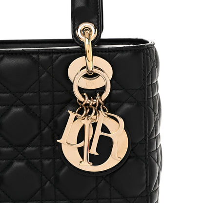 Lambskin Cannage Small Lucky Badges My Lady Dior Black