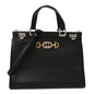 Grainy Calfskin Medium Zumi Top Handle Bag Black
