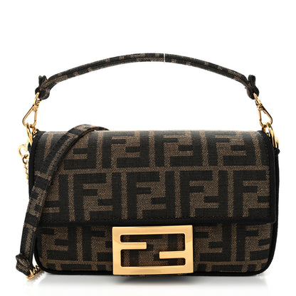 Fabric Jacquard FF 1974 Mini Baguette Tobacco Moro Black