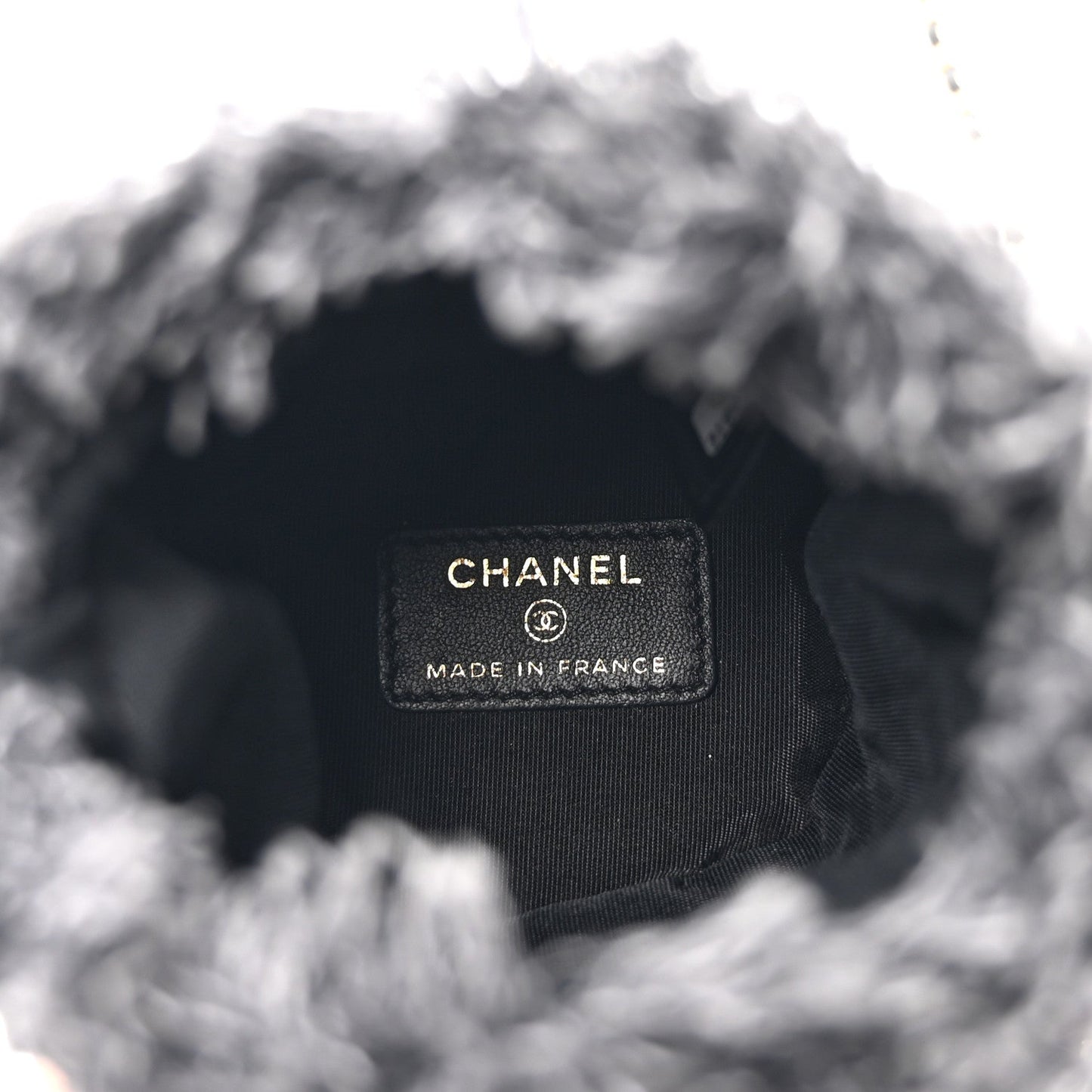 Denim Quilted Mood Mini Bucket With Chain Black Multicolor