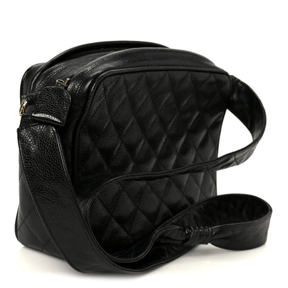 Caviar Quilted Camera Case Black