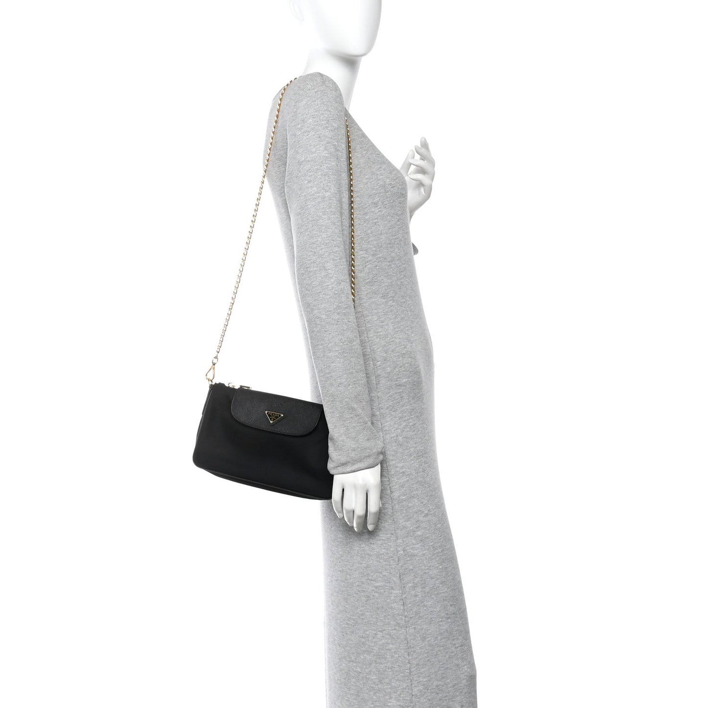 Tessuto Nylon Saffiano Crossbody Bag Black