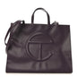Vegan Leather Large Shopping Bag Eggplant
