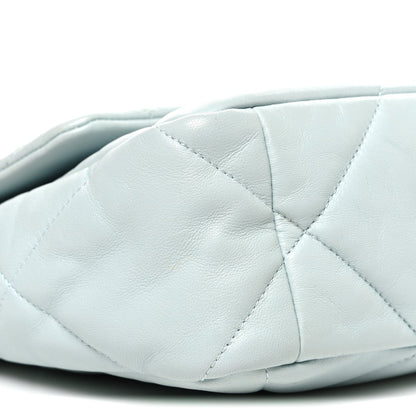 Lambskin Quilted Large Chanel 19 Flap Light Blue