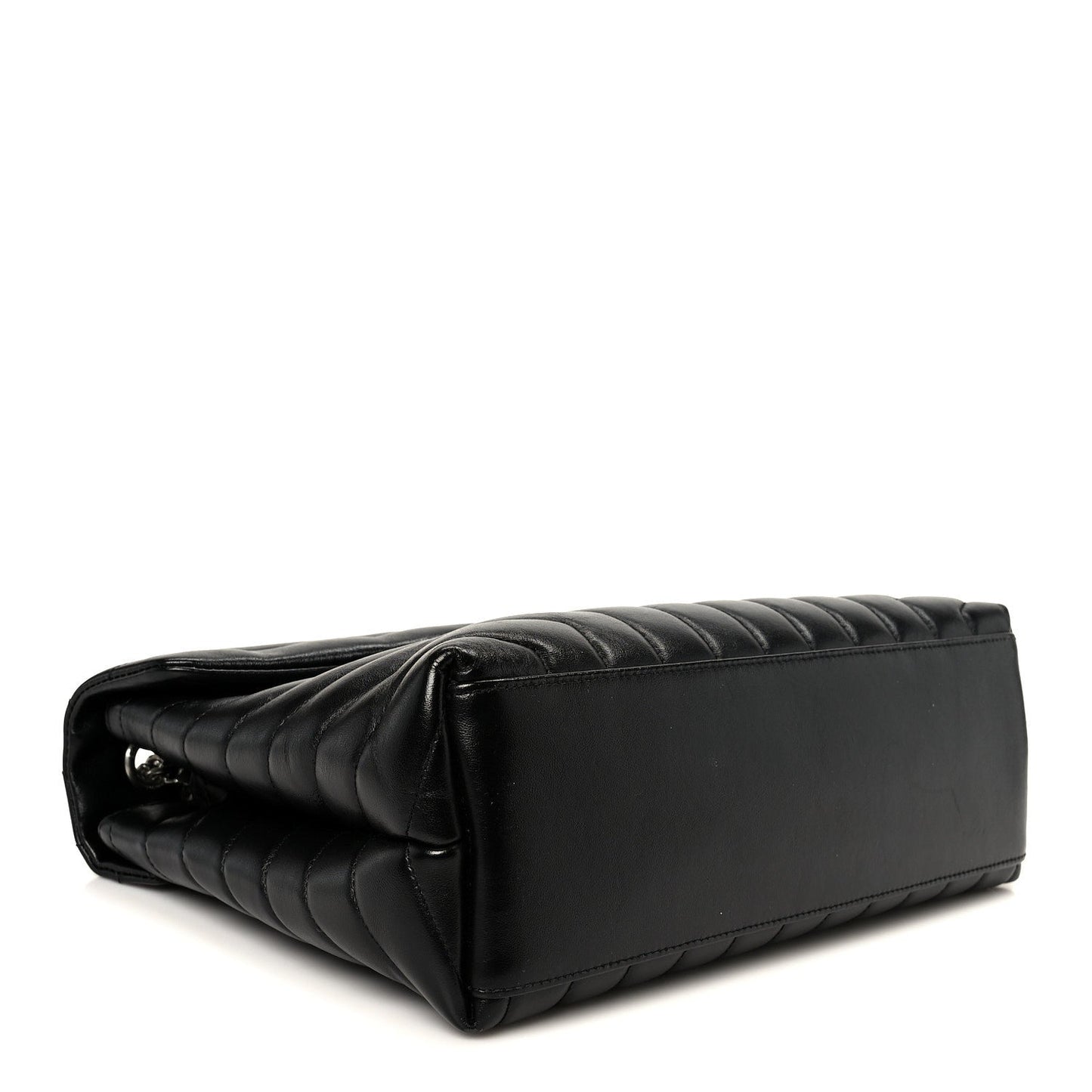 Calfskin Y Quilted Monogram Medium Loulou Chain Satchel Black