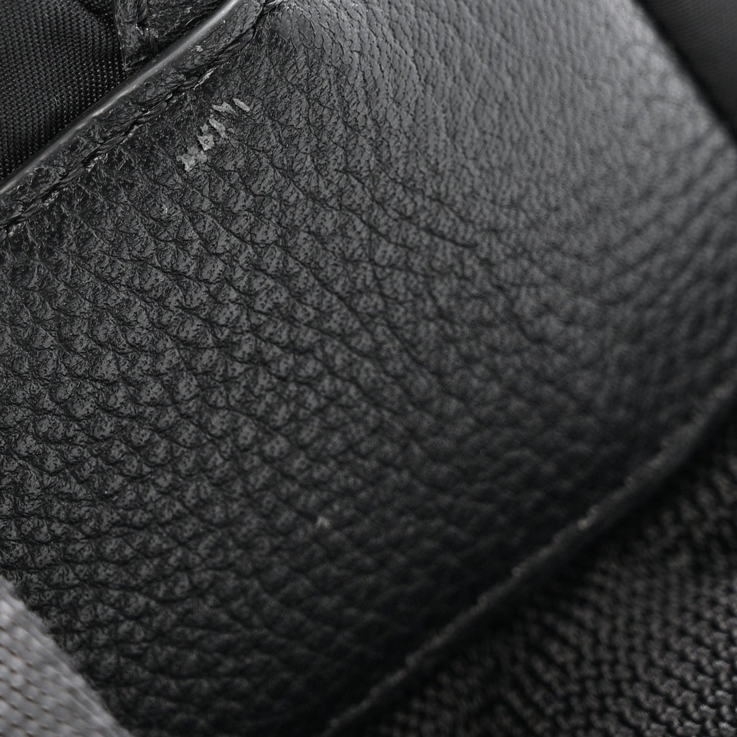 Nylon Grained Calfskin Watson Diaper Bag Black