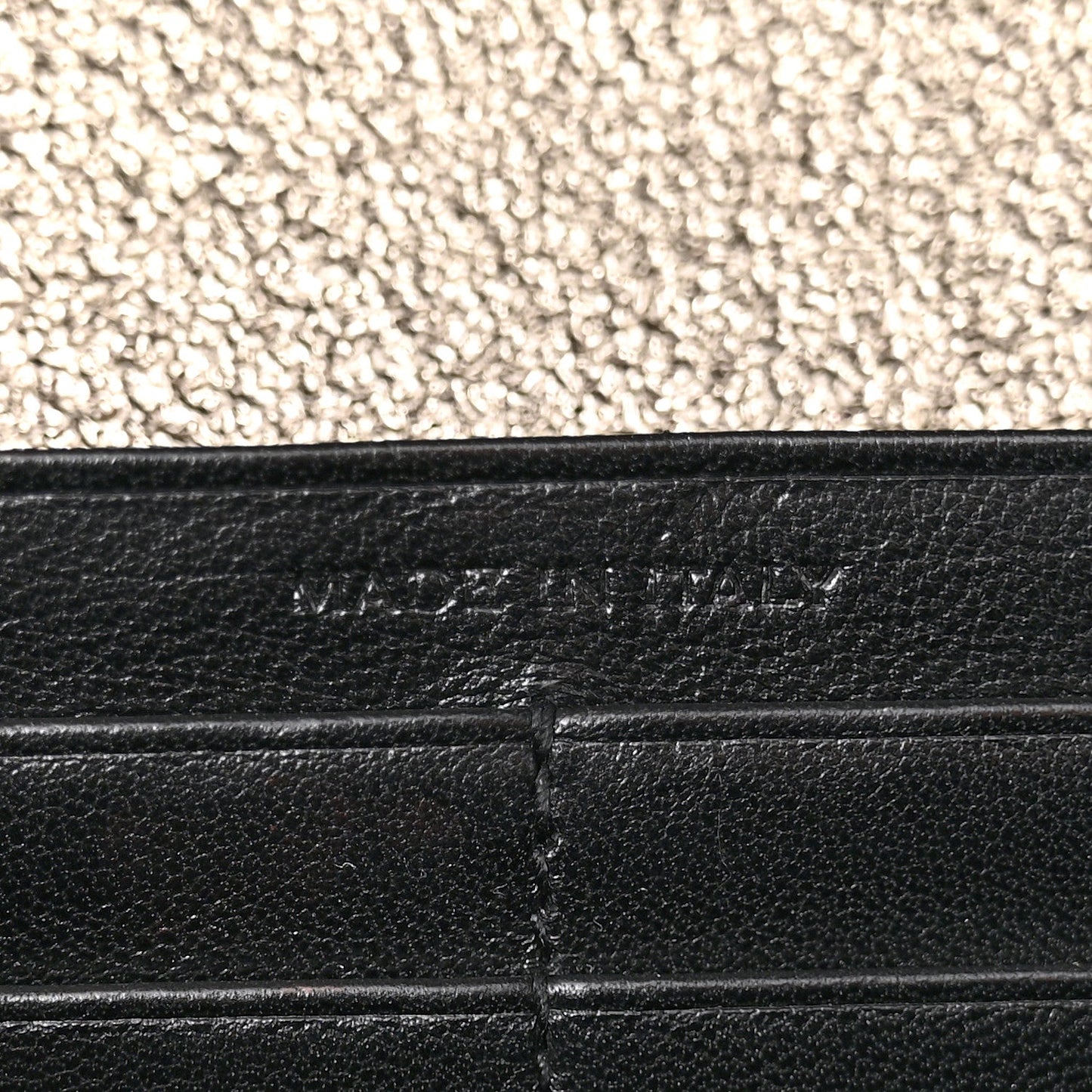 Grained Metallic Calfskin Monogram Chain Wallet Bronze