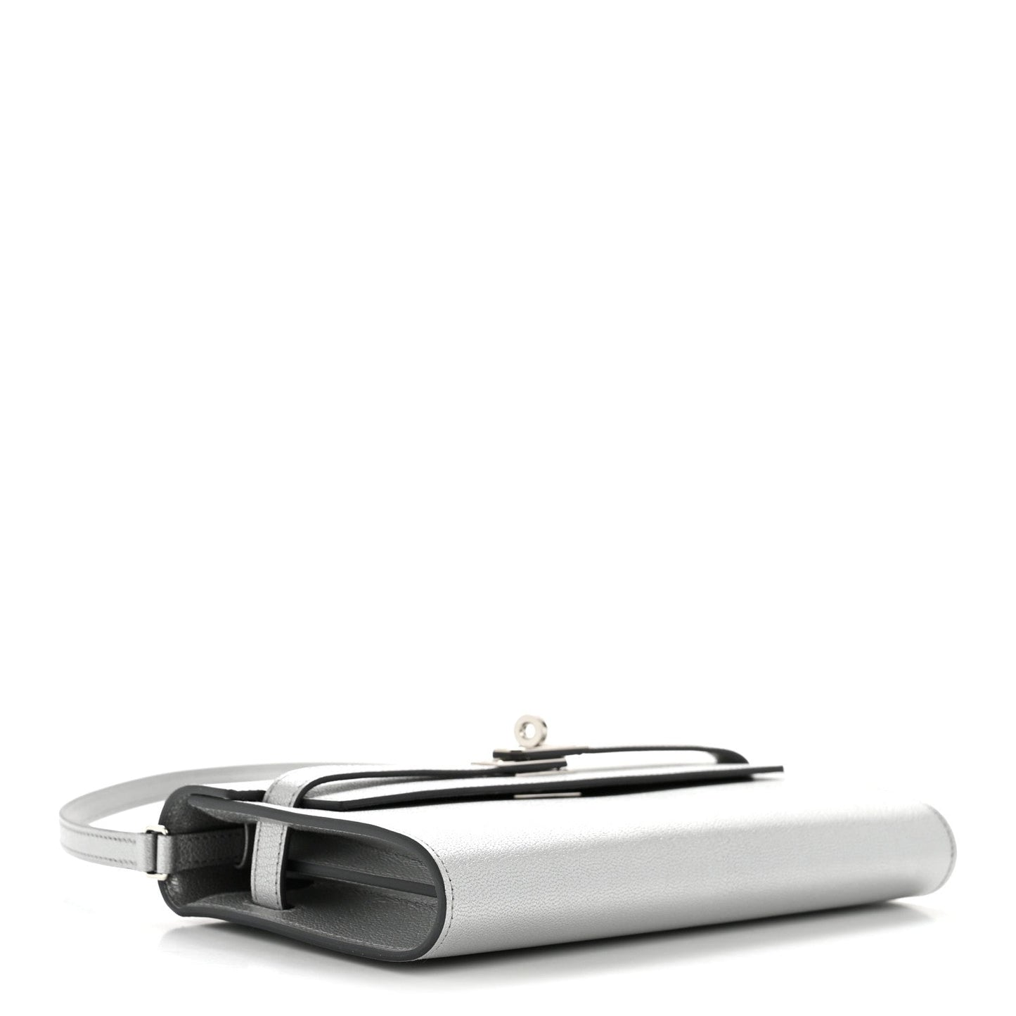Metallic Chevre Chamkilight Kelly Wallet To Go Argent