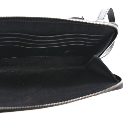 Coated Canvas La Greca Signature  Black Gray