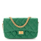 Aged Calfskin Quilted Reissue 2.55 Phone Holder With Chain Green