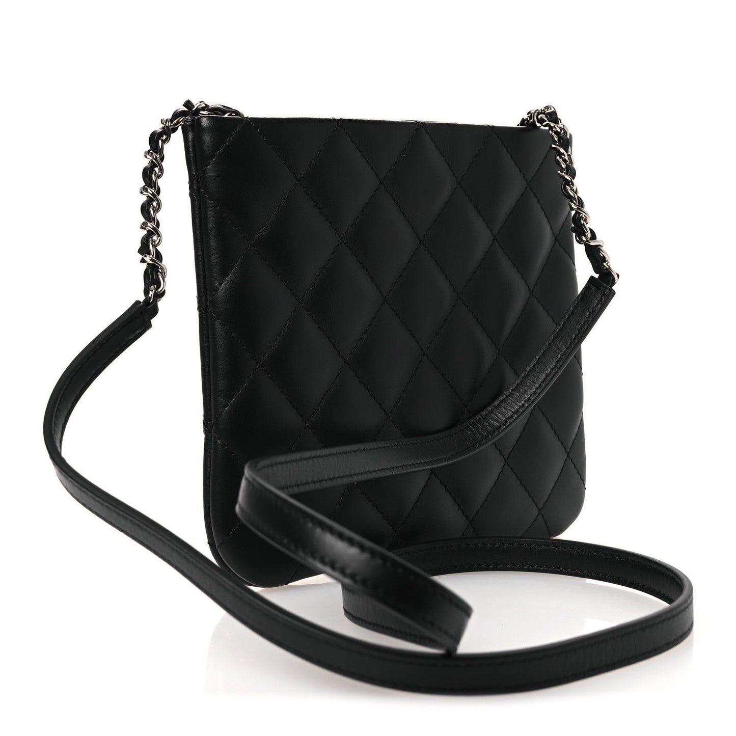 Lambskin Quilted Uniform Crossbody Bag Black