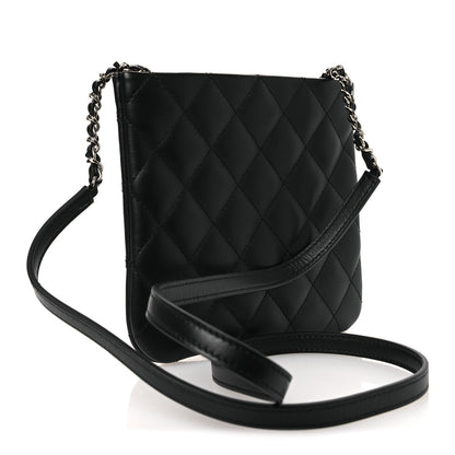 Lambskin Quilted Uniform Crossbody Bag Black