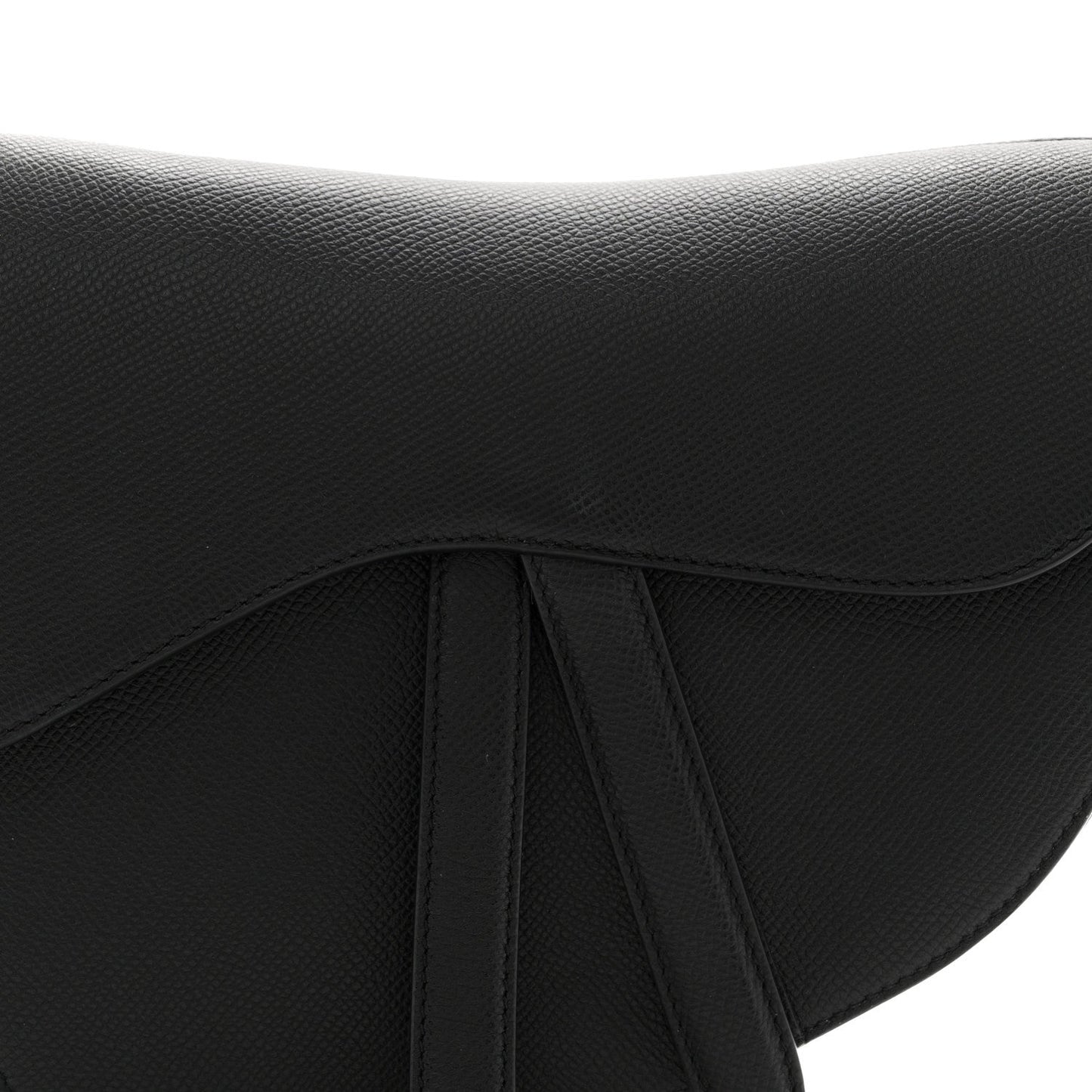 Grained Calfskin Saddle Bag Black