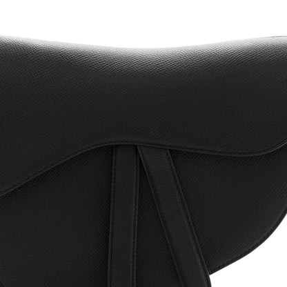 Grained Calfskin Saddle Bag Black