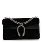 Velvet Skipper Crystal GG Monogram Small Dionysus Shoulder Bag Black Black Diamond