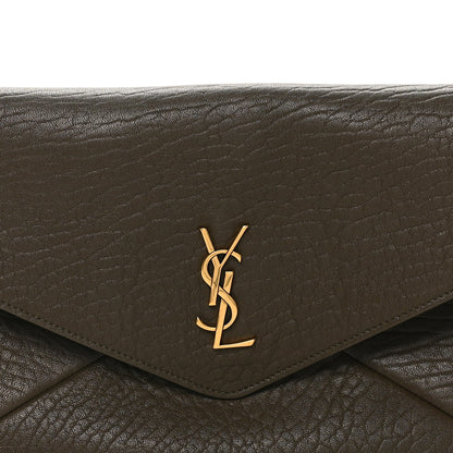 Grained Lambskin Large Cassandre Envelope Pouch Light Musk