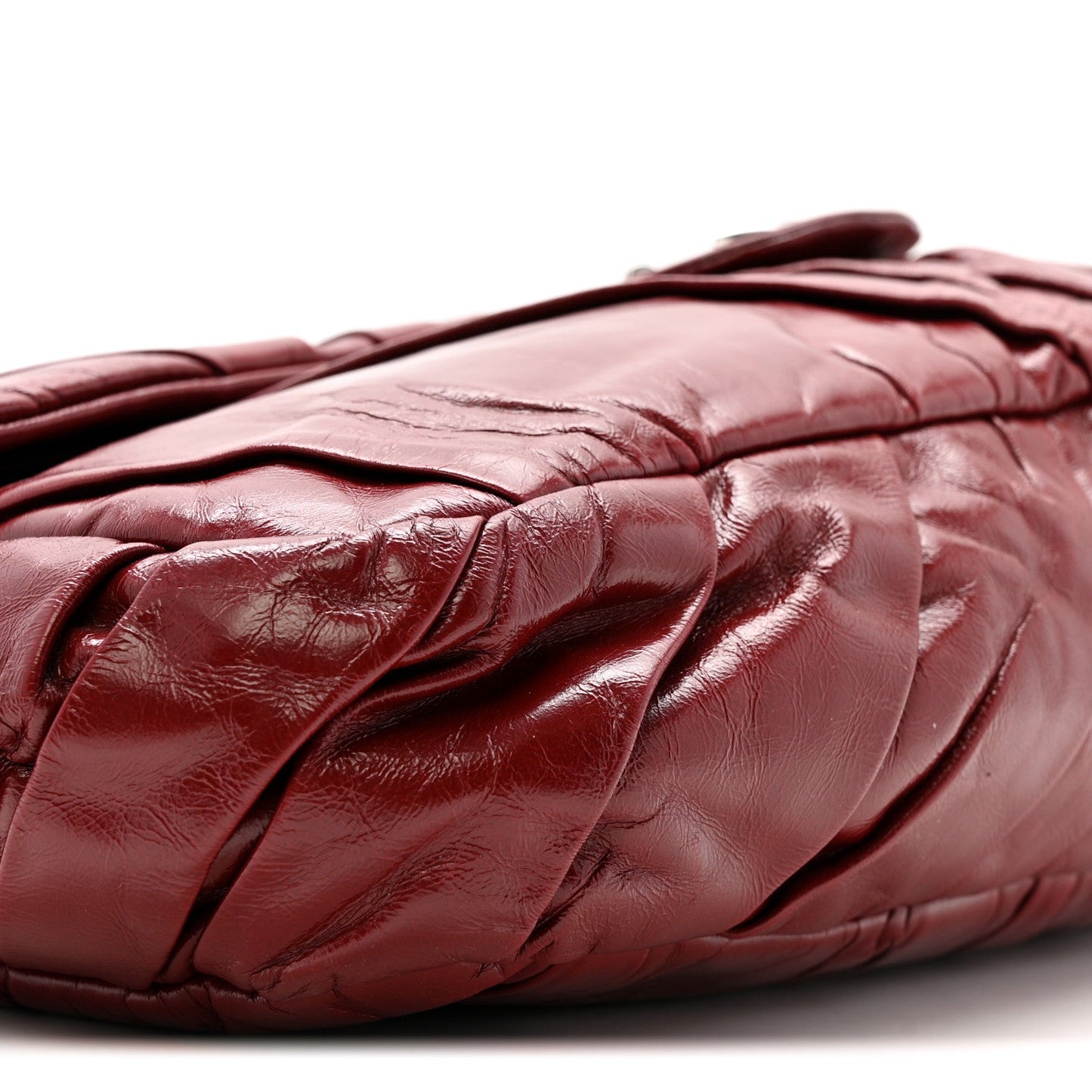 Glazed Calfskin Twisted Maxi Flap Red