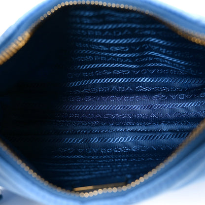 Re-Nylon Saffiano Stitched Mini Re-Edition 1995 Chaine Shoulder Bag Blue