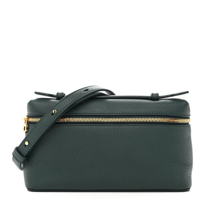 Grained Calfskin L19 Extra Pocket Pouch New Petrolio
