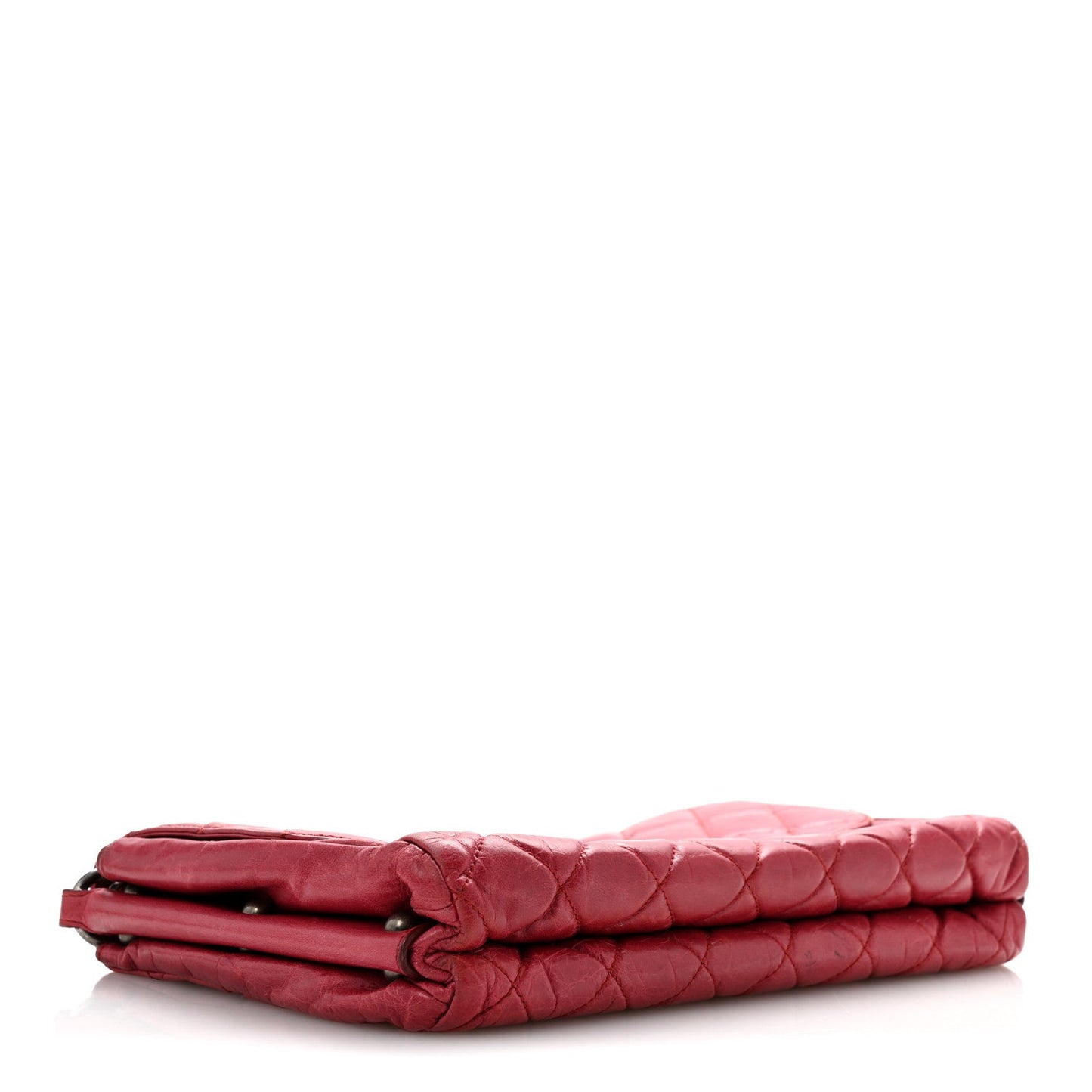 Glazed Calfskin Quilted Soft Boy Flap Red