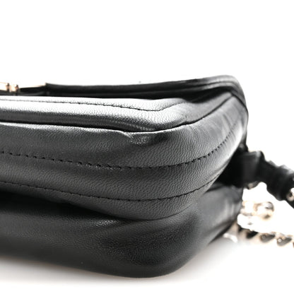 Shiny Nappa Trapuntata Micro Double Baguette Black