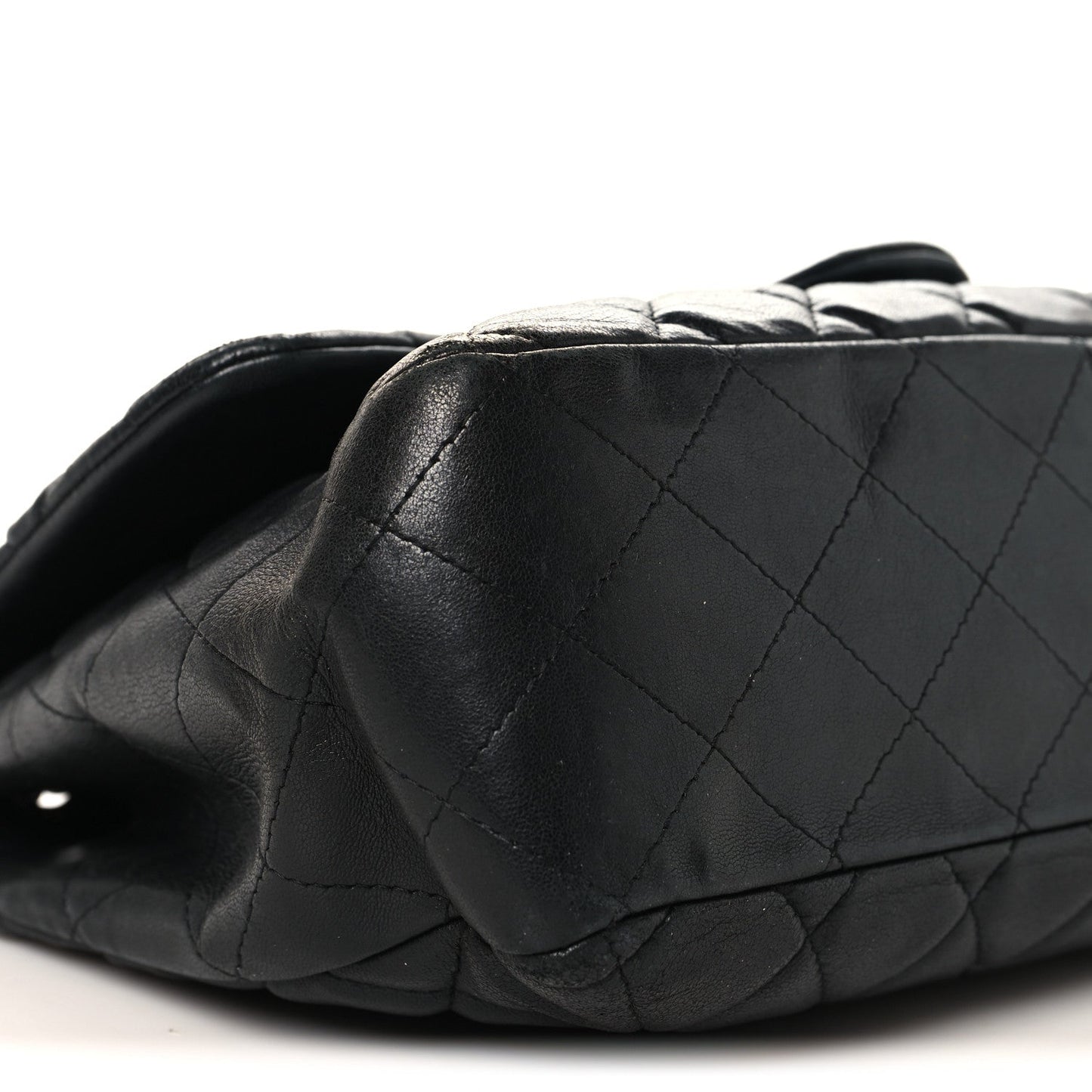 Lambskin Quilted Jumbo Single Flap Black