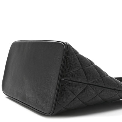 Caviar Quilted Medallion Tote Black