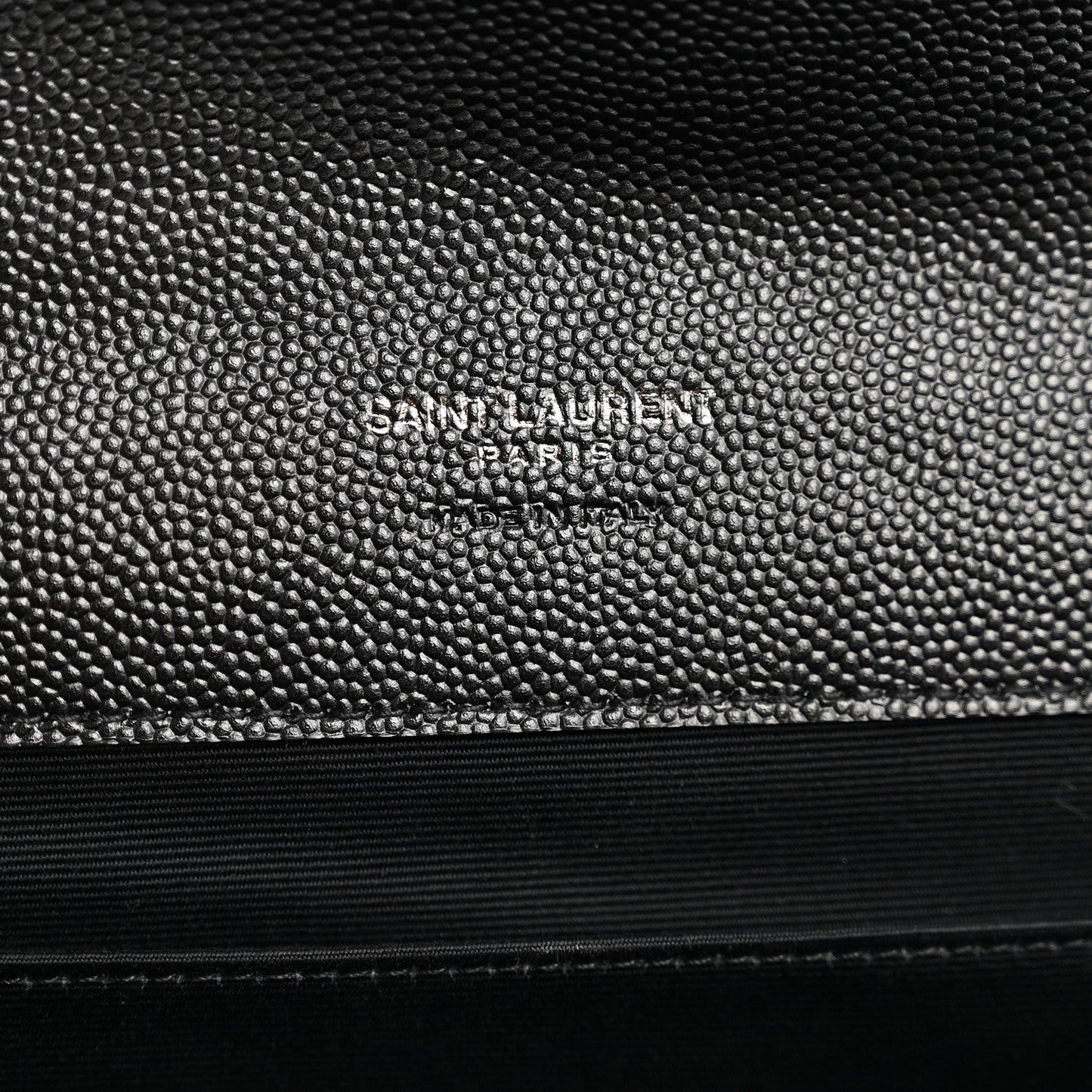 Grain De Poudre Matelasse Chevron Monogram Monochrome Envelope Clutch Black