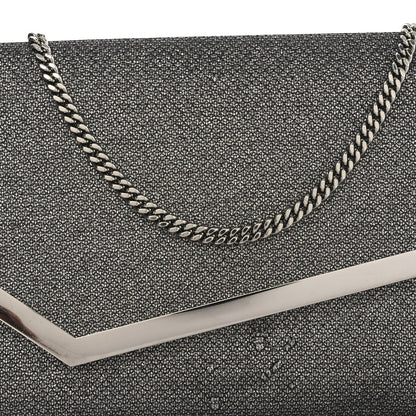 Glitter Fabric Erica Chain Clutch  Anthracite