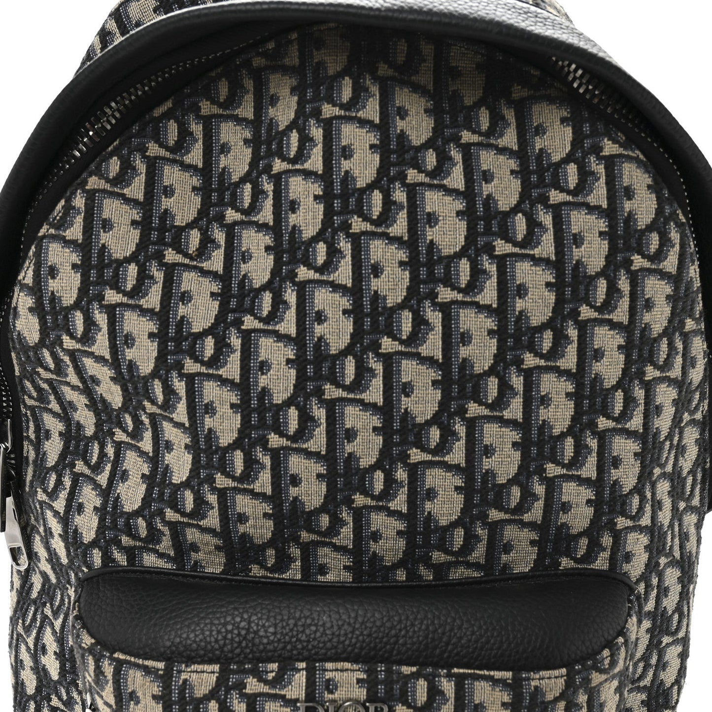 Oblique Calfskin Rider Kid's Backpack Beige Black