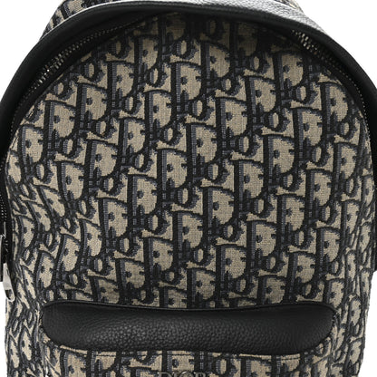 Oblique Calfskin Rider Kid's Backpack Beige Black